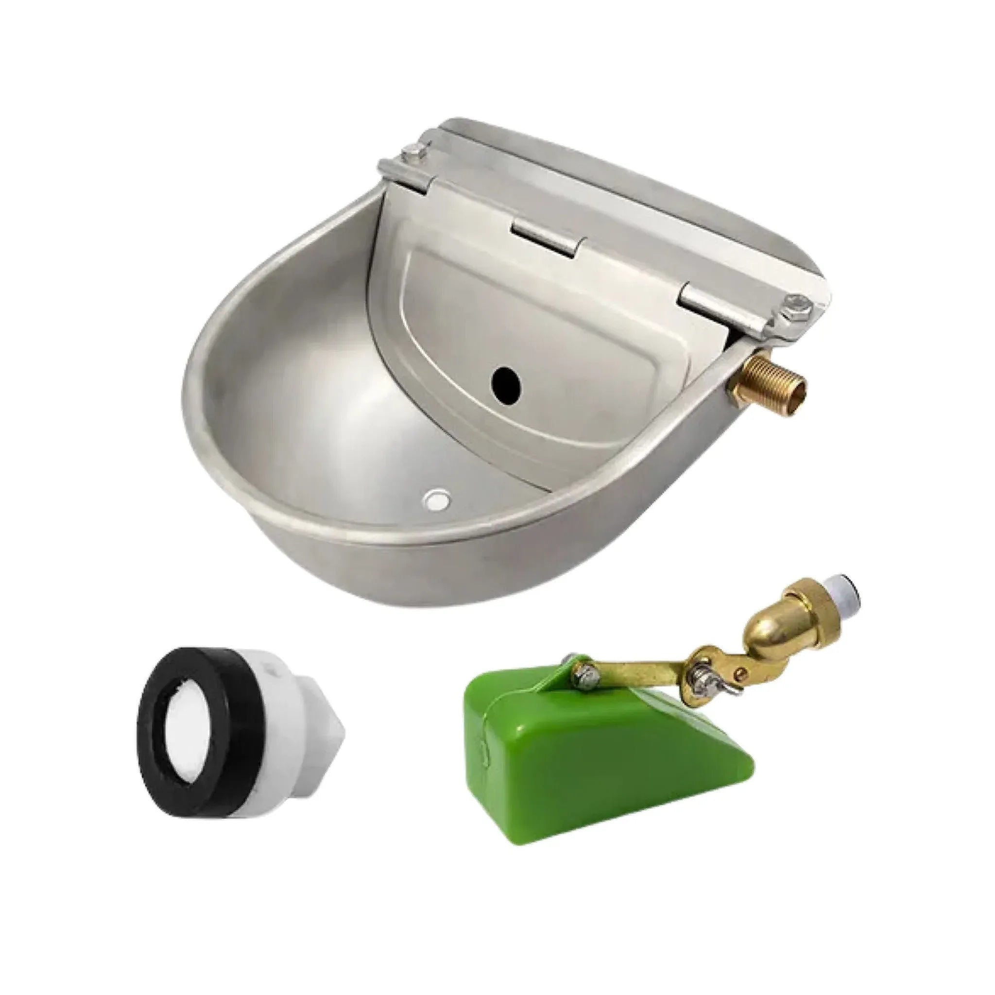 Supreme Stainless Drinking Bowl with Drain Plug & Brass Float - Animal Accessories - Austral Ag