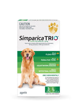 Simparica Trio 20.140kg  3 Pack Animal Health Austral Ag Green  