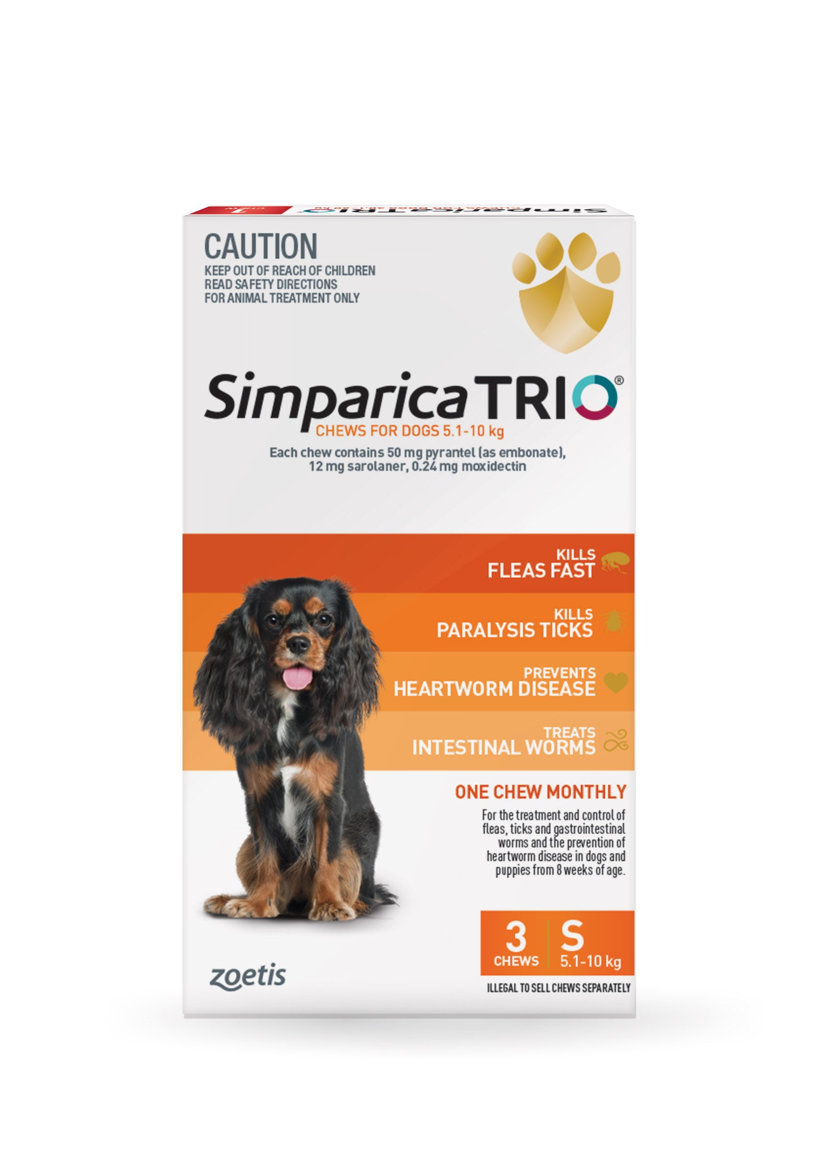 Simparica Trio 10.120kg  3 Pack Animal Health Austral Ag Blue  