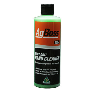 AgBoss Mint Grit Hand Cleaner bottle on a white background