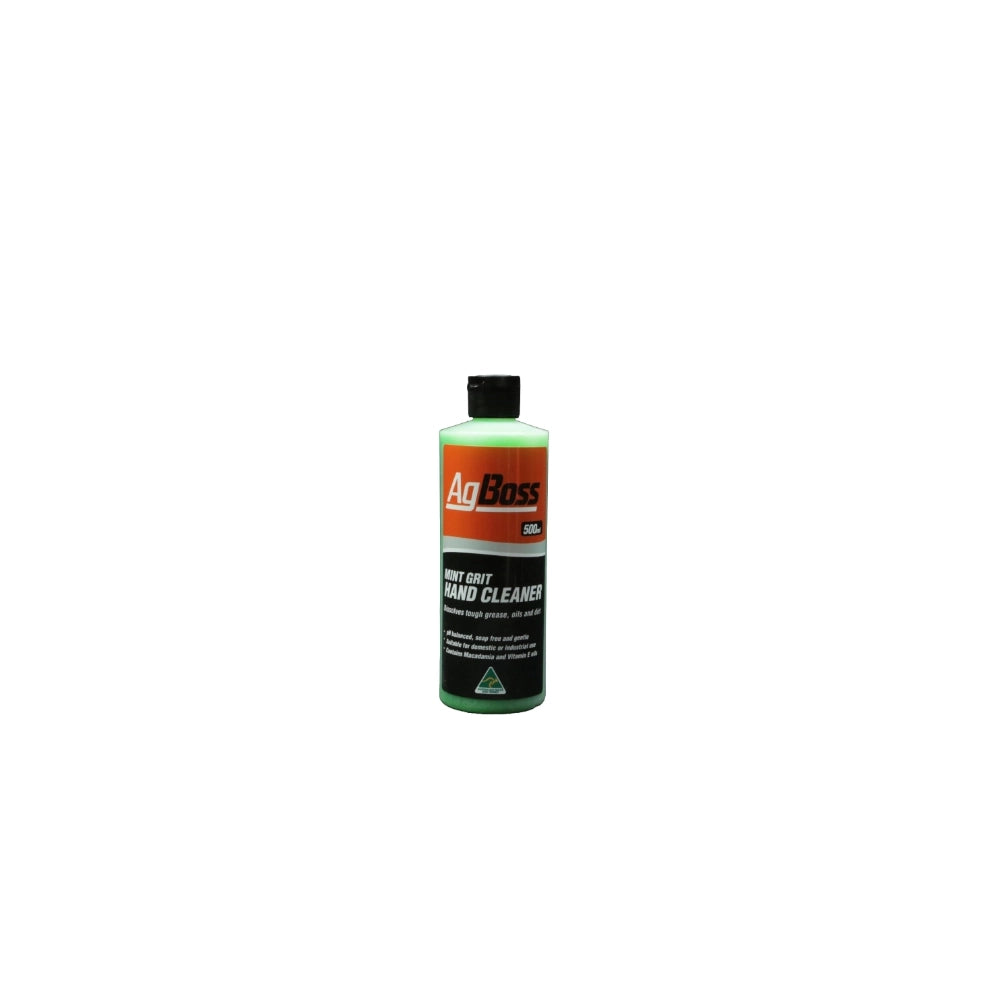 Bottle of Ag Boss hand cleaner on a white background