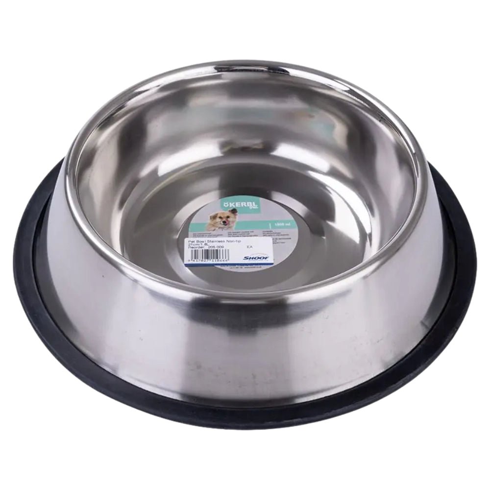 10284 - Animal Accessories - Non - Tip Pet Bowl - Stainless Steel - 1.8L - Austral Ag