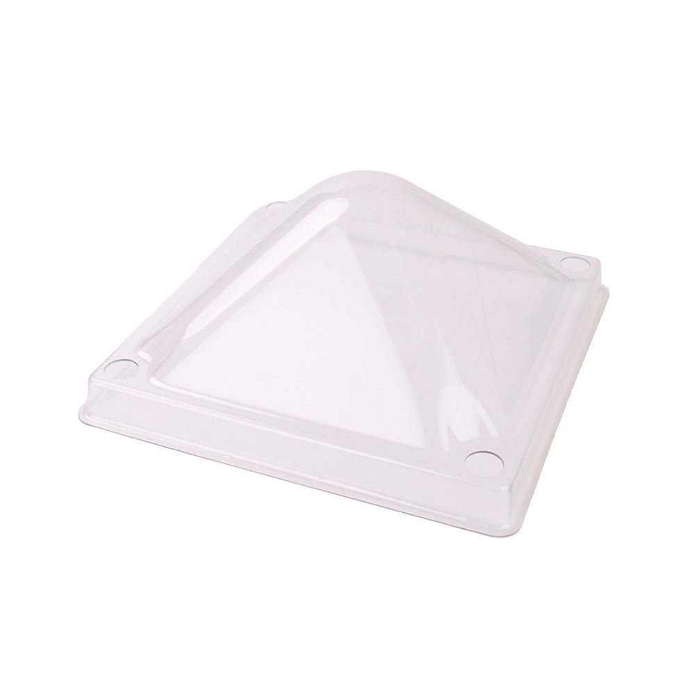 Clear plastic chick warmer protector on a white background