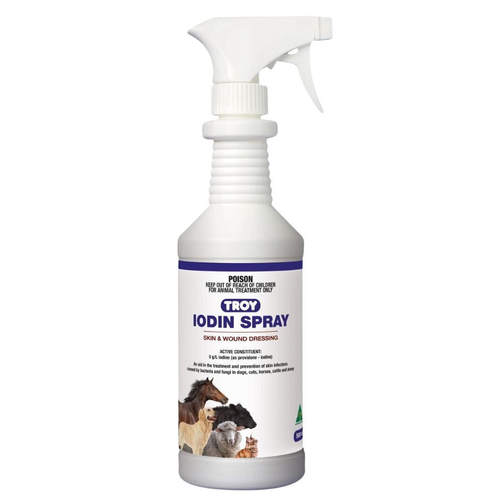 Troy Iodin 500ml Spray bottle on a white background