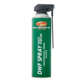 Green DWF spray can with Gulf Western Oil logo on a white background
