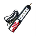 Light tester device for electric fences with a cord on a white background