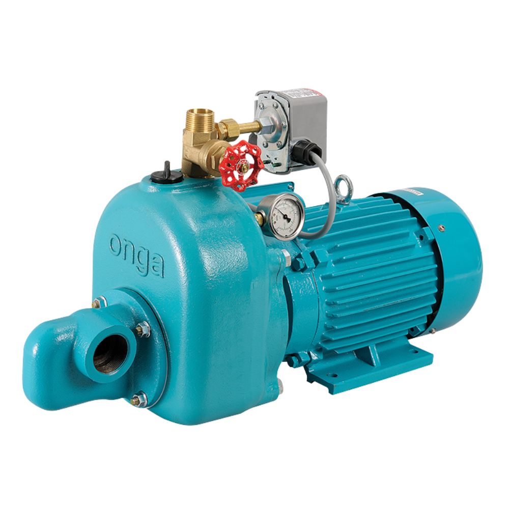 Teal pump with visible 'onga' branding on a white background