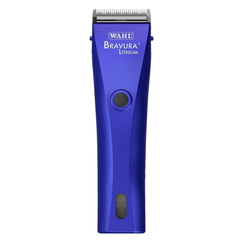 Royal Blue Wahl Bravura Lithium hair clipper with Adjustable 5 in 1 Blade on a white background