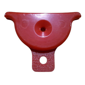 Red plastic Shepherd's Whistle on a white background