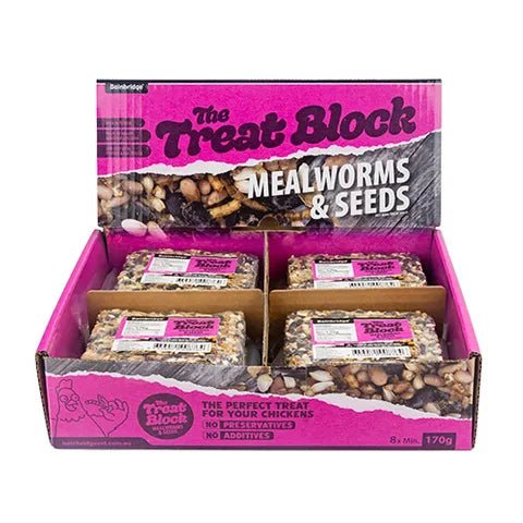 14506 - Supplementation - Chicken Treat - Flock Blocks with Dried Mealworms - Mealworms & Seeds - Austral Ag