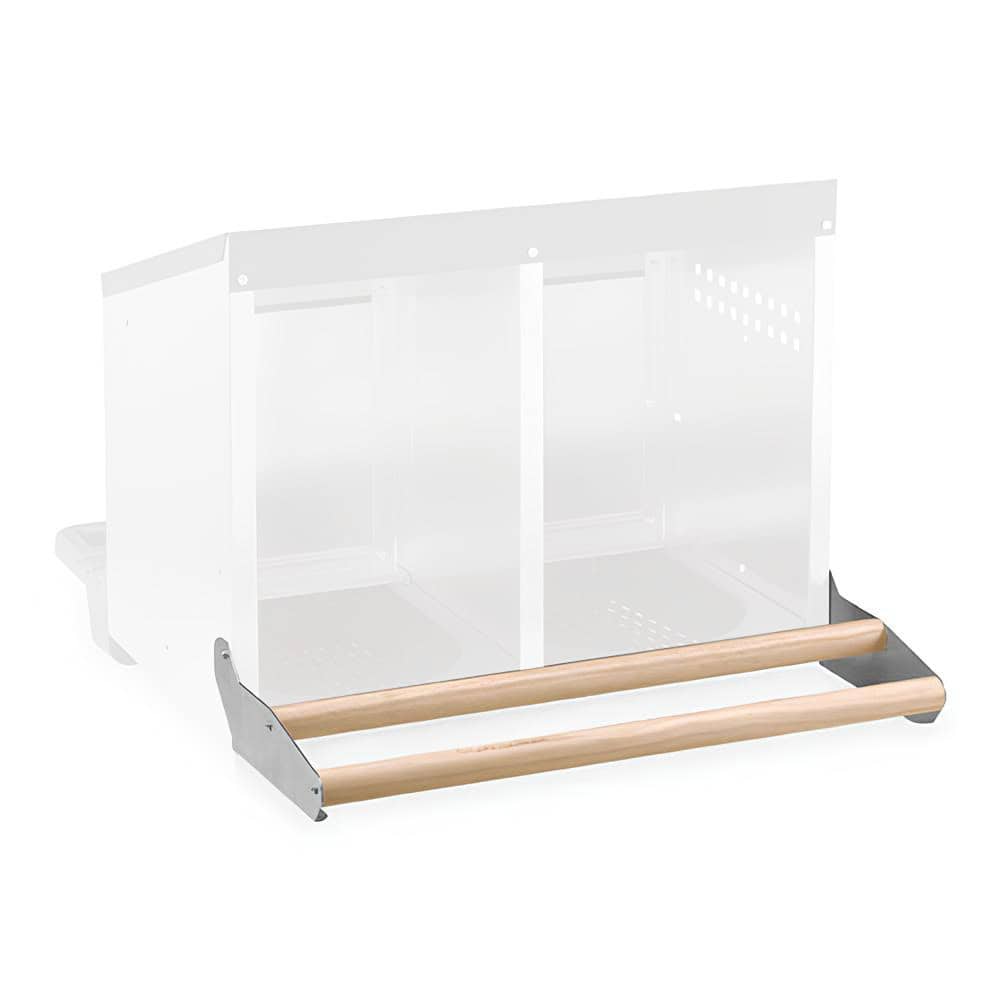 Nesting Box Metal & Plastic Inside - Wooden Perch - Double Hole Animal Accessories Bainbridge Pty Ltd