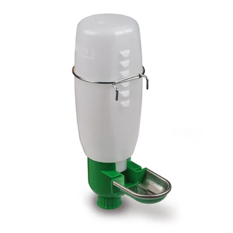 Plastic Bottle Cage Drinker with Metal Basin ( Animal) Animal Accessories Bainbridge 0.5L 0.5L