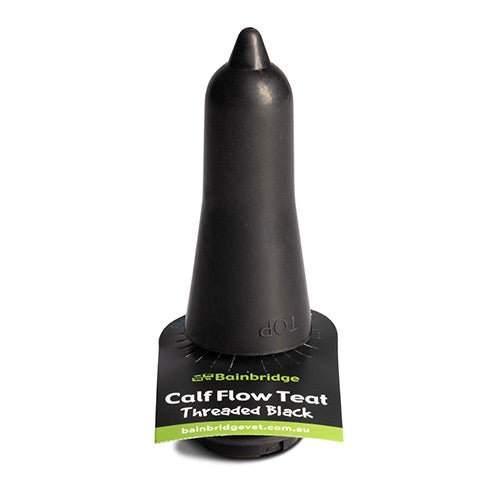15342- Livestock-Calf Flow Teat Threaded-1Pk (Each)-Black- Austral Ag