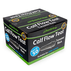 15343- Livestock-Calf Flow Teat Threaded-50Pk-Black- Austral Ag