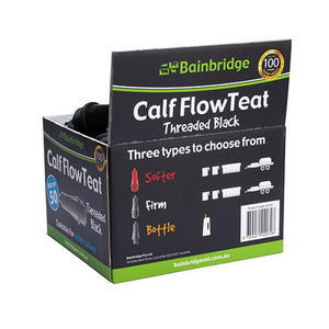 15343- Livestock-Calf Flow Teat Threaded-50Pk-Black- Austral Ag