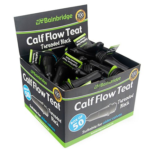 15343- Livestock-Calf Flow Teat Threaded-50Pk-Black- Austral Ag