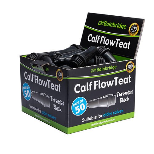15343- Livestock-Calf Flow Teat Threaded-50Pk-Black- Austral Ag