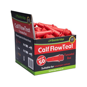 15345- Livestock-Calf Flow Teat Threaded-50Pk-Red- Austral Ag