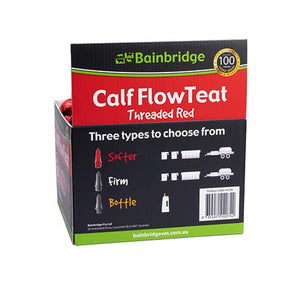15345- Livestock-Calf Flow Teat Threaded-50Pk-Red- Austral Ag