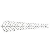 Set of 20 circular sutures with numbers on a white background