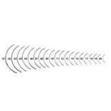 Set of 20 circular suture needles with numbers 01-20 on a white background
