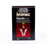 Ivomec Pour-On 1 Litre packaging for cattle on a white background