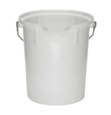 Transparent white bucket with handles on a white background