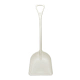 White plastic grain shovel on a white background