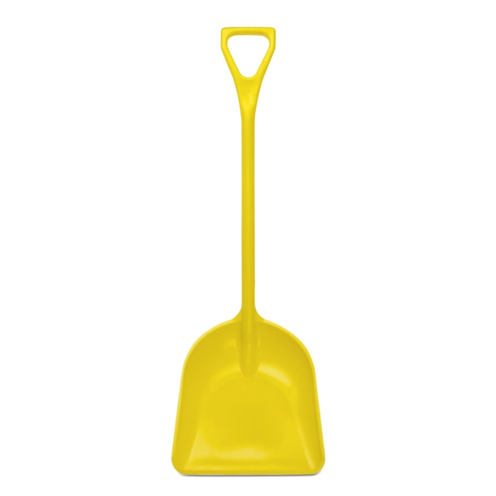 Yellow grain shovel on a white background