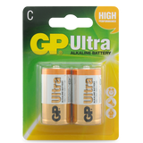 Battery 1.5V Ultra Alkaline C GP Brand Card of 2.