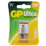 Battery 9V Ultra Alkaline GP Brand Card of 1.