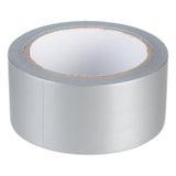 Roll of silver tape on a white background