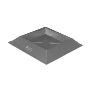Gray square plastic animal trough on a white background 