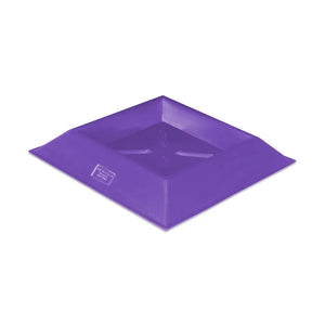 Purple square plastic animal trough on a white background