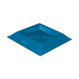 Teal square animal trough on a white background