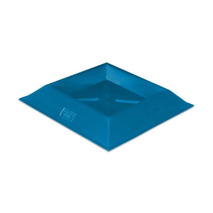 Teal square animal trough on a white background