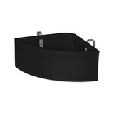 Black corner animal feeder on a white background