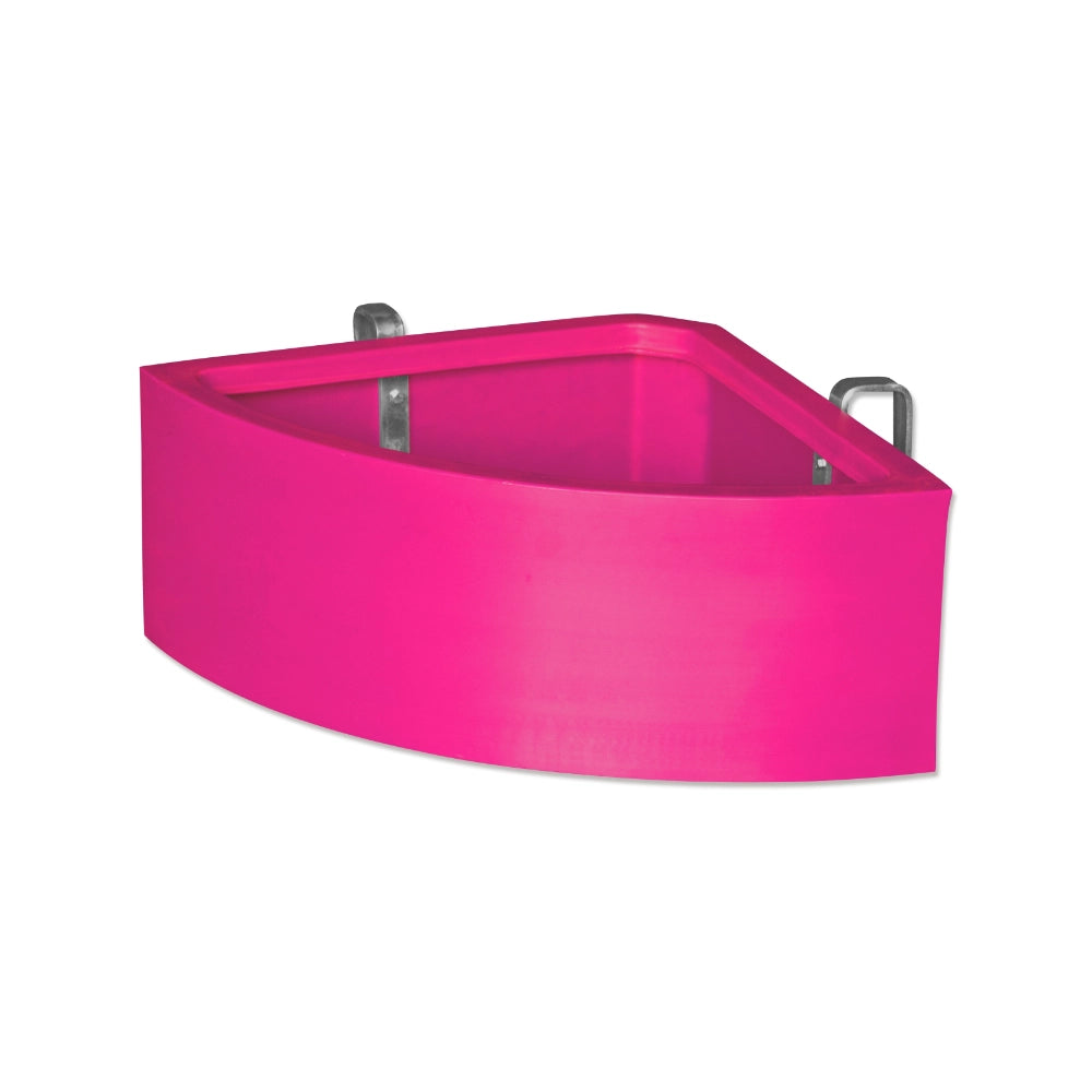 Pink corner animal feeder on a white background