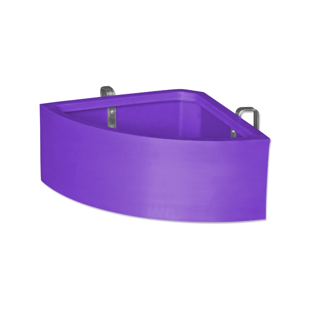 Purple corner animal feeder on a white background