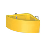 Yellow corner animal feeder on a white background