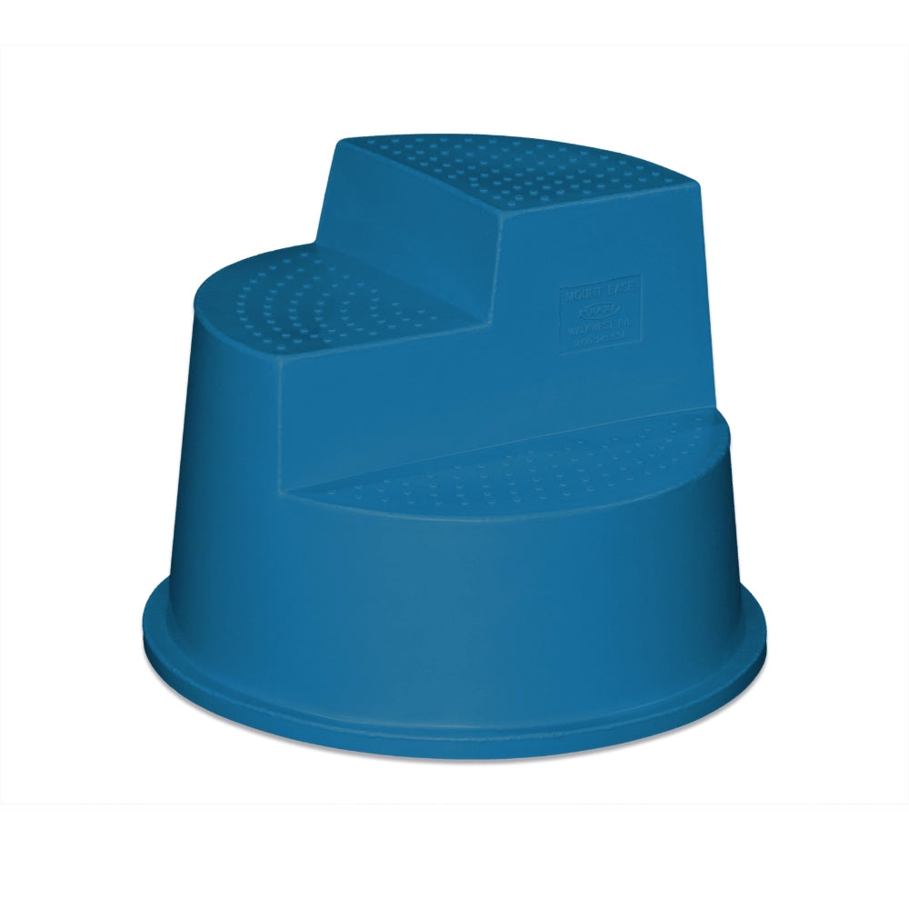 Teal plastic step stool on a white background