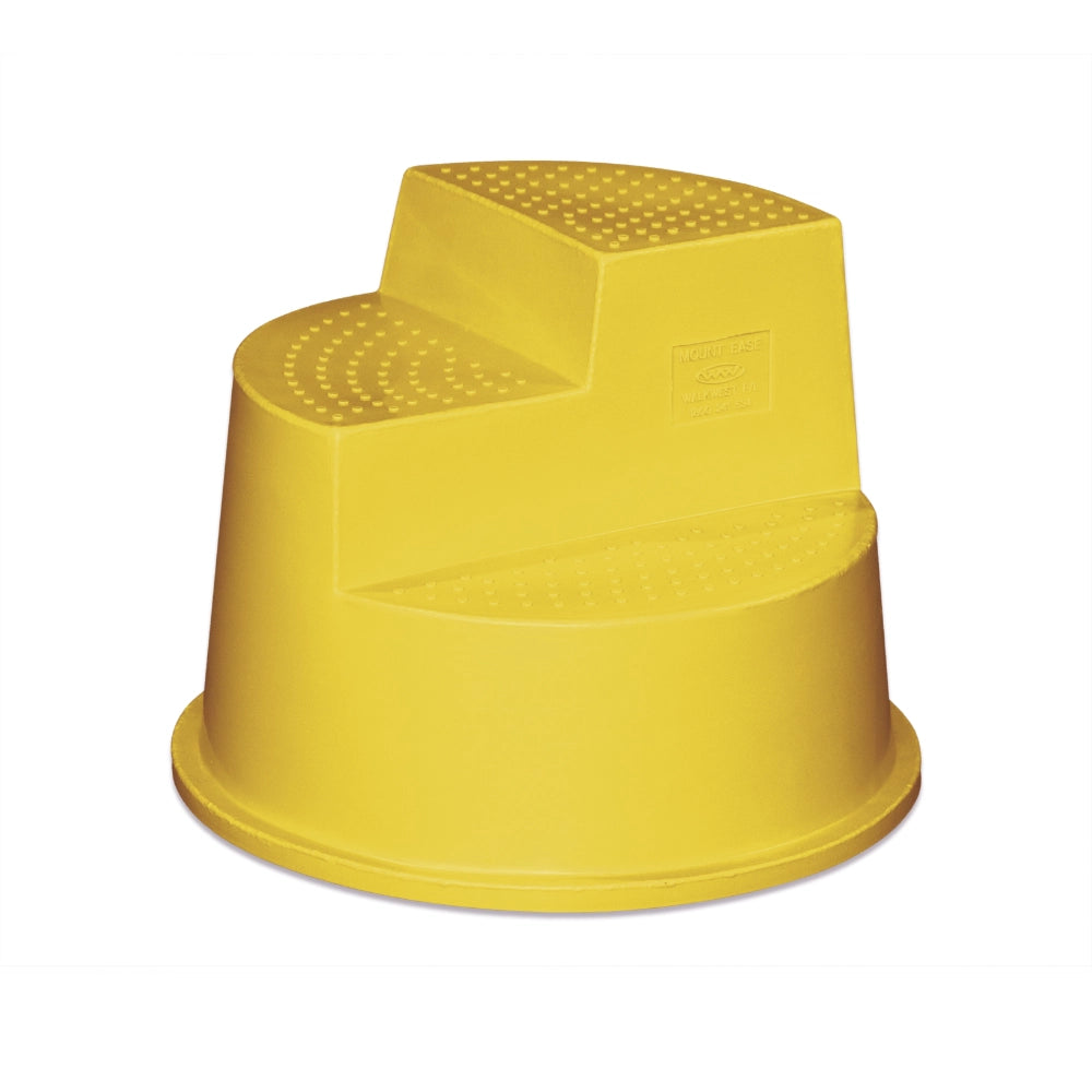 Yellow two-step stool on a white background