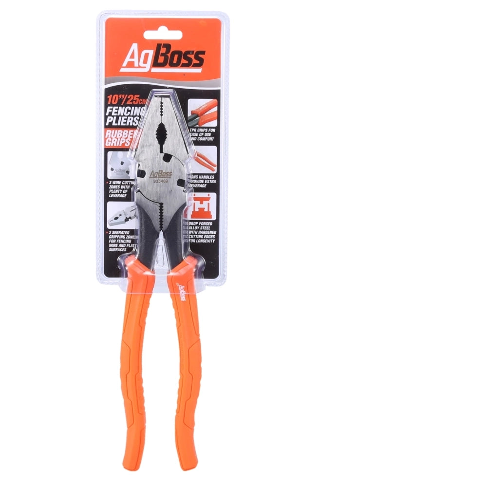 Fencing Pliers with Rubber Grips 10"