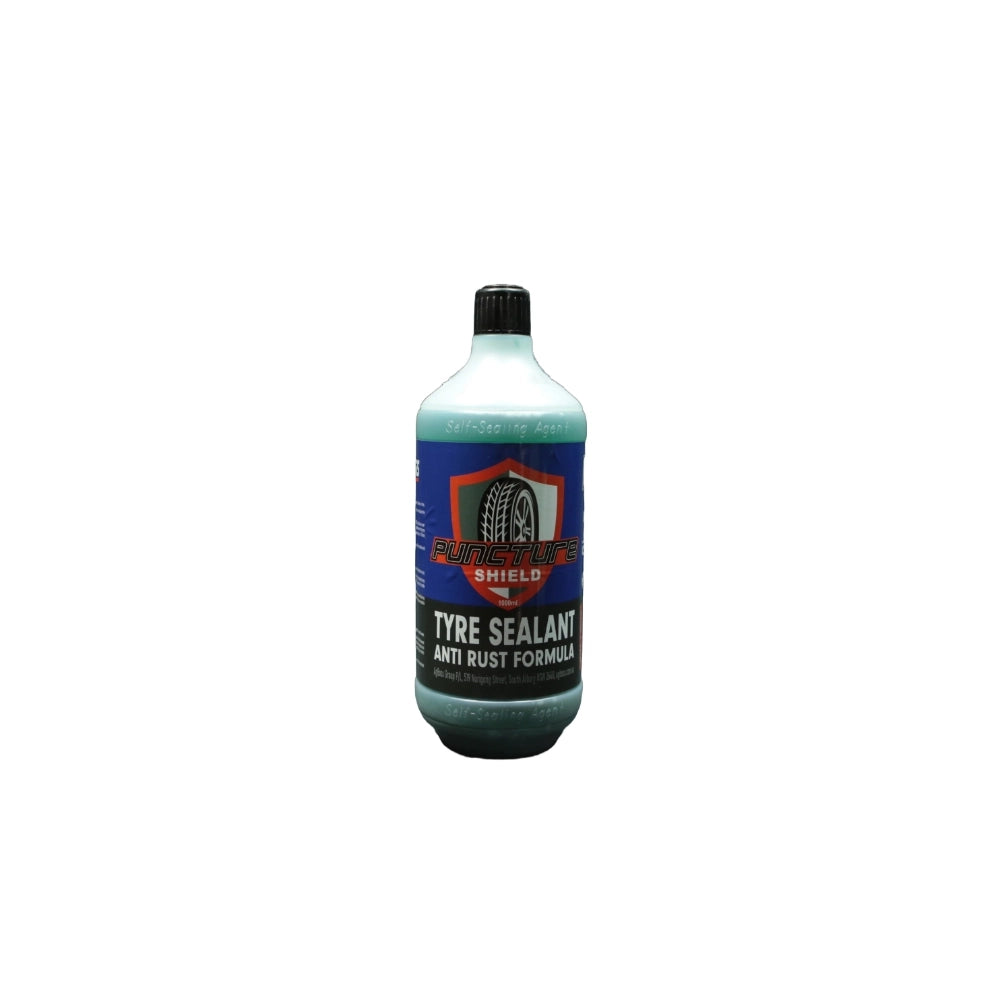 Bottle of Agboss tyre sealant with a blue label on a white background