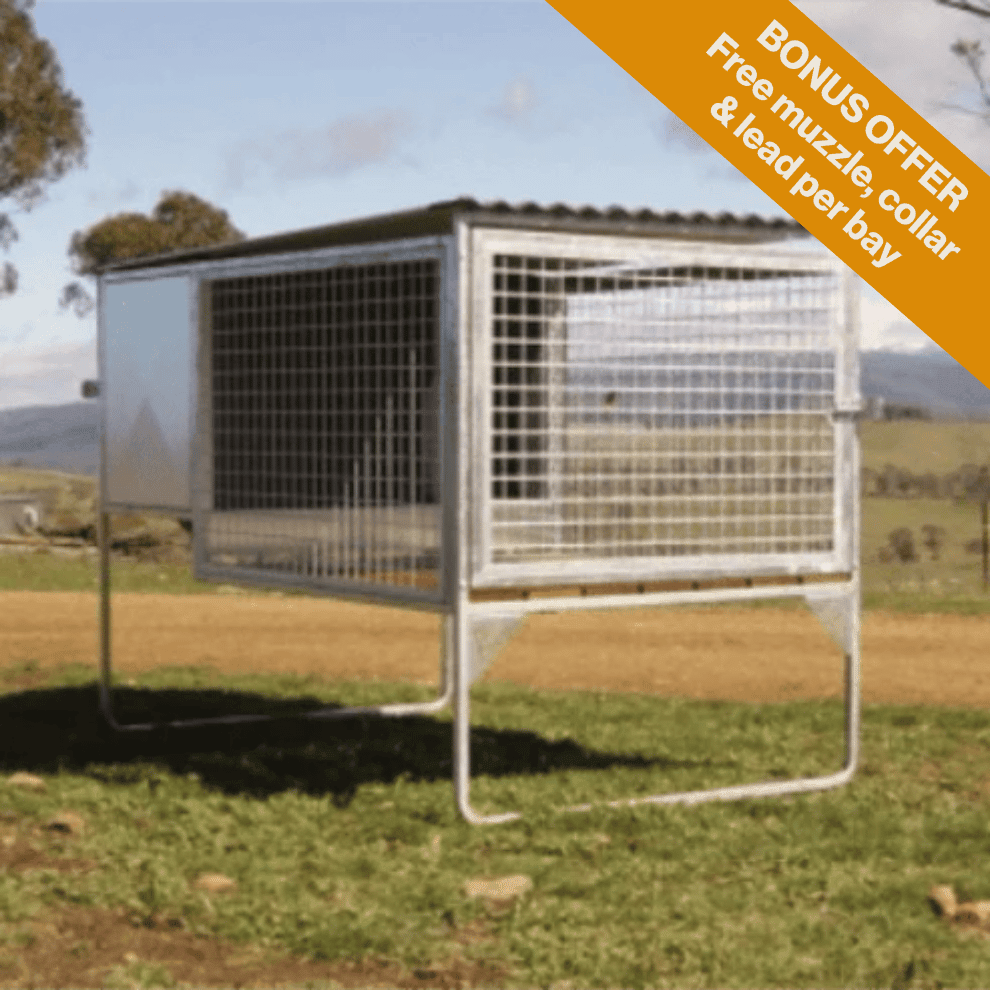 18518- Animal Accessories-SDK Raised Dog Kennel Portable Outdoor Steel Cage with Roof-1 - Austral Ag