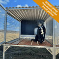 18521- Animal Accessories-SDK Raised Dog Kennel - Portable Outdoor Steel Cage with Roof - Add On Bay - Austral Ag
