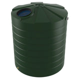 Green water storage tank on a white background