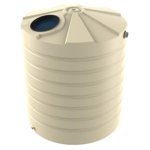 Beige plastic water storage tank on a white background