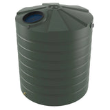 Green plastic water storage tank on a white background