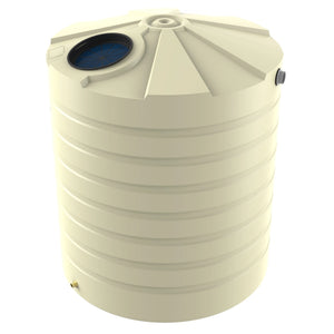 Beige plastic water storage tank on a white background